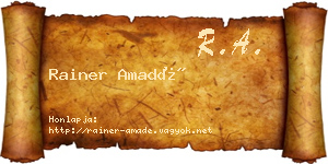 Rainer Amadé névjegykártya